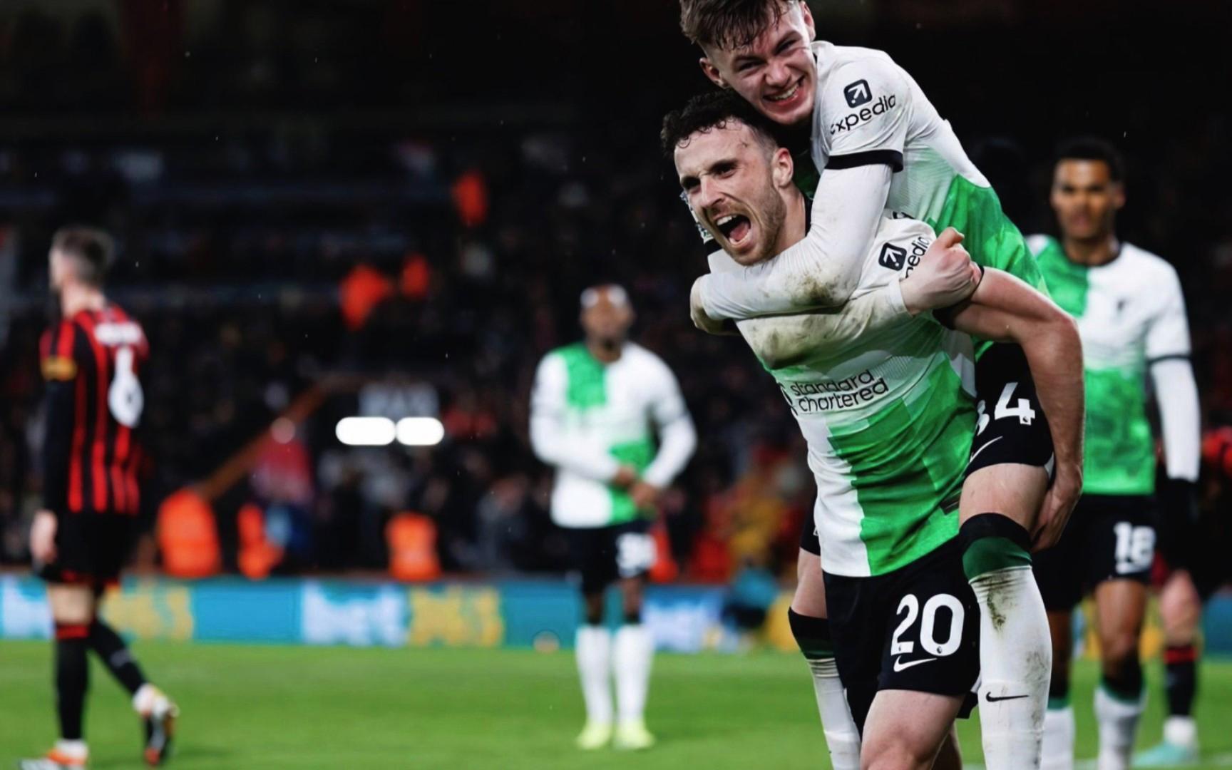 利物浦主场战胜伯恩茅斯，继续保持不败